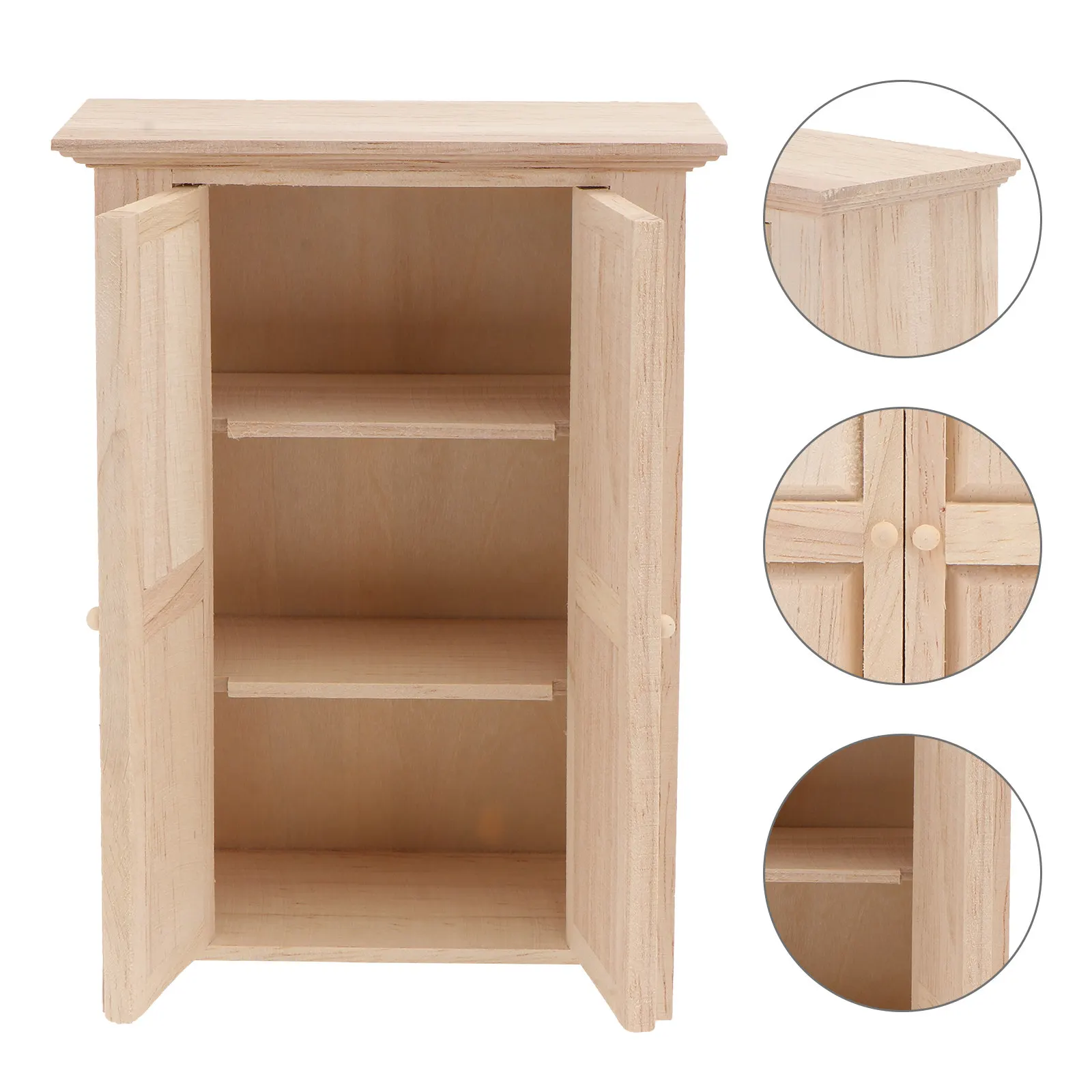 

1Pcs Mini Cabinet Furniture Piece Miniature Shelf for Kids Room Decor Decorative Mini Closet Accessory