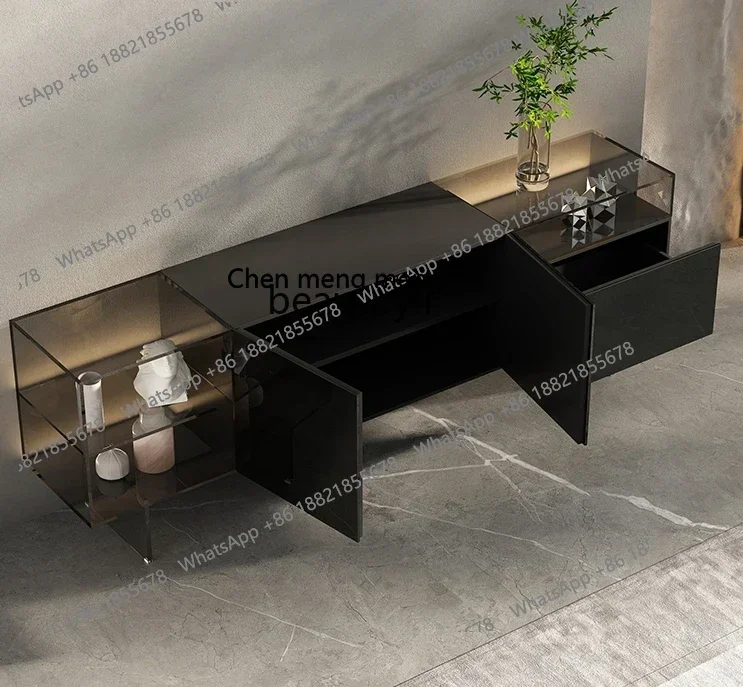 

X C Italian light luxury suspended TV cabinet modern minimalist living room acrylic TV cabinet bedroom floor cabinet