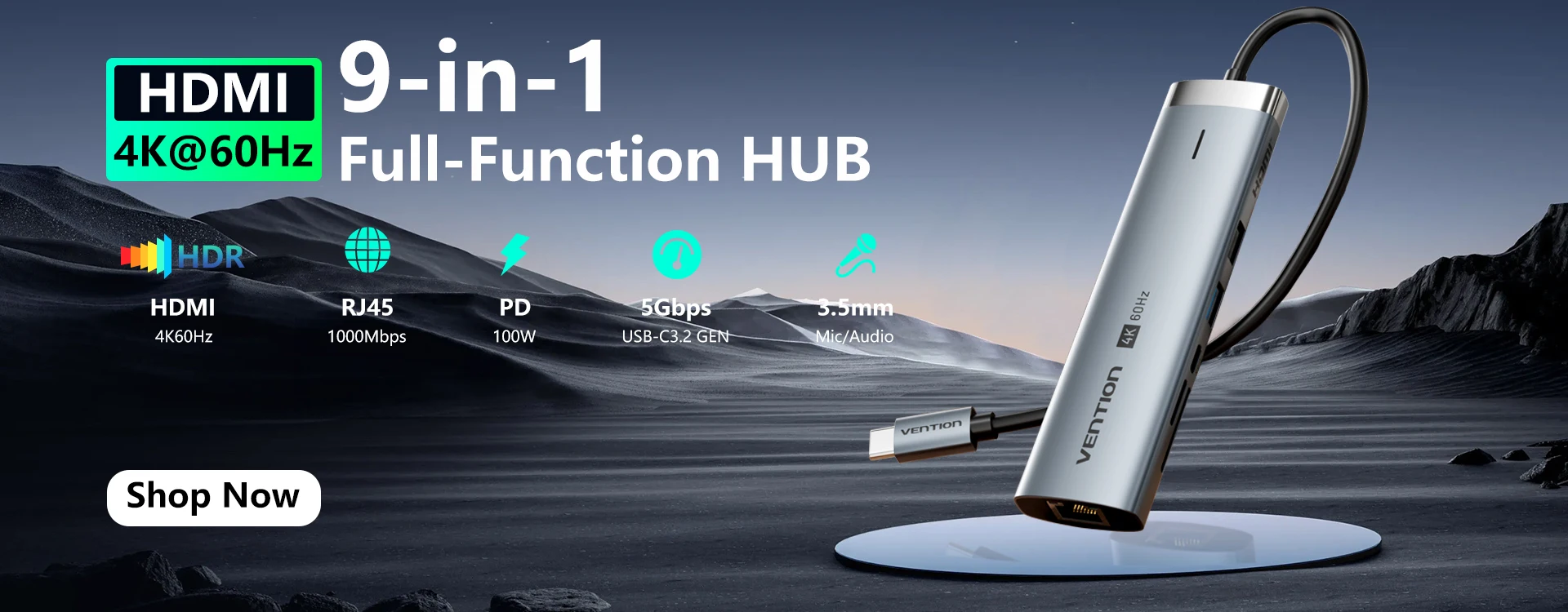 Vention USB 3.2 Gen2 HUB 5 Ports Splitter 10 Gbit/s USB A Typ C HUB Multiport Adapter für MacBook iPad Laptop Erweiterung PC Desktop – Detail 1