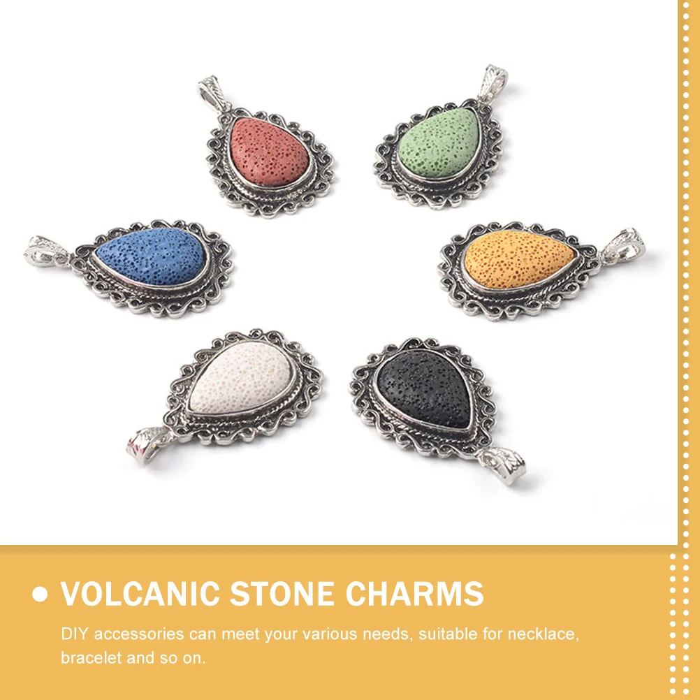

Drop Pendant Ornament Jewellery Making Supplies Accessories Jewelry Charms Metal Volcanic Rock Necklace Pendants Findings and