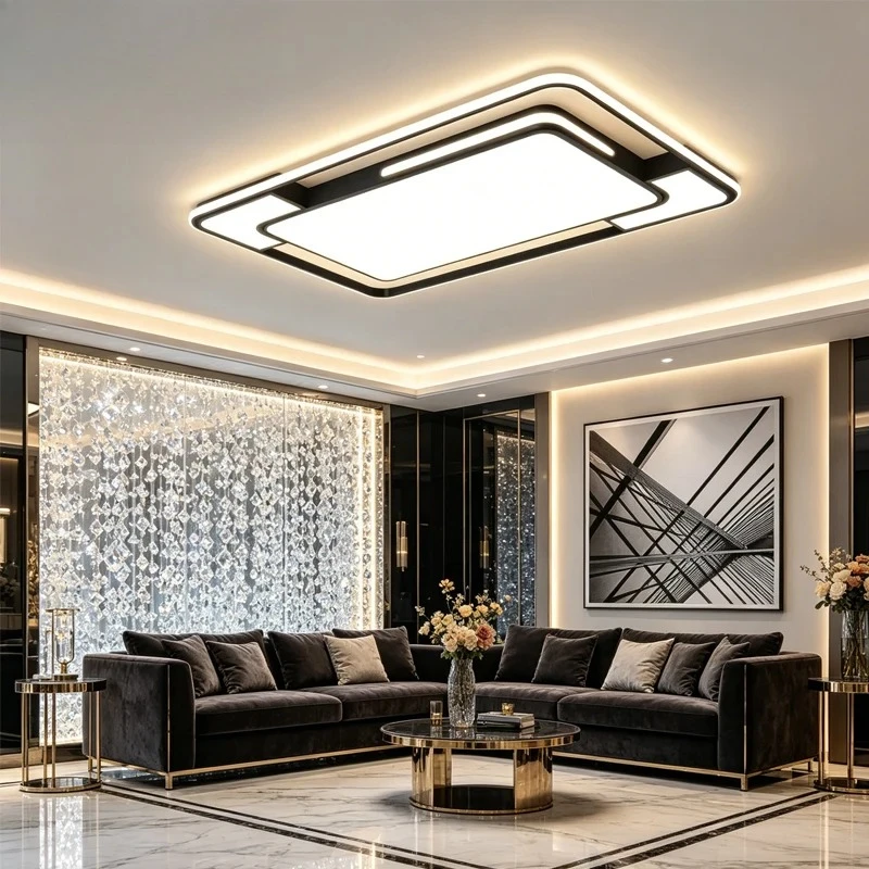 Modern LED ceiling lamp home living room decoration glossy ceiling chandelier