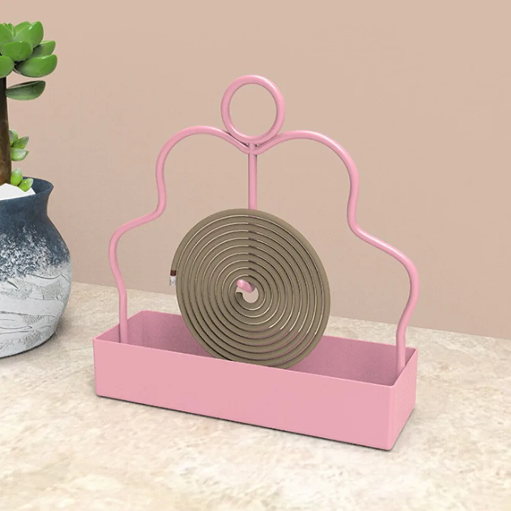 Iron Mosquito Coil Holder Anti Scalding Ash Catcher Tray Coil Incense Burner Heat Resistant Rustproof Mosquito Incense Holder