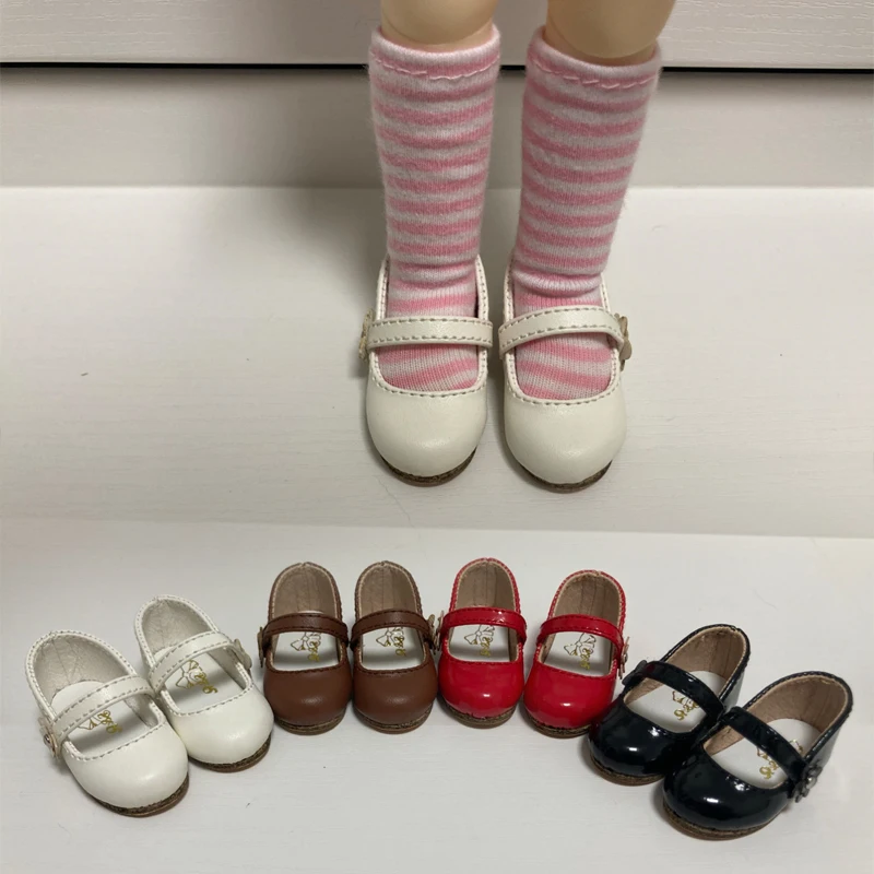 D04-A139 children handmade toy 1/4 1/6 MDD Doll BJD/SD GSC doll Accessories white red brown flower candy shoes 1pair