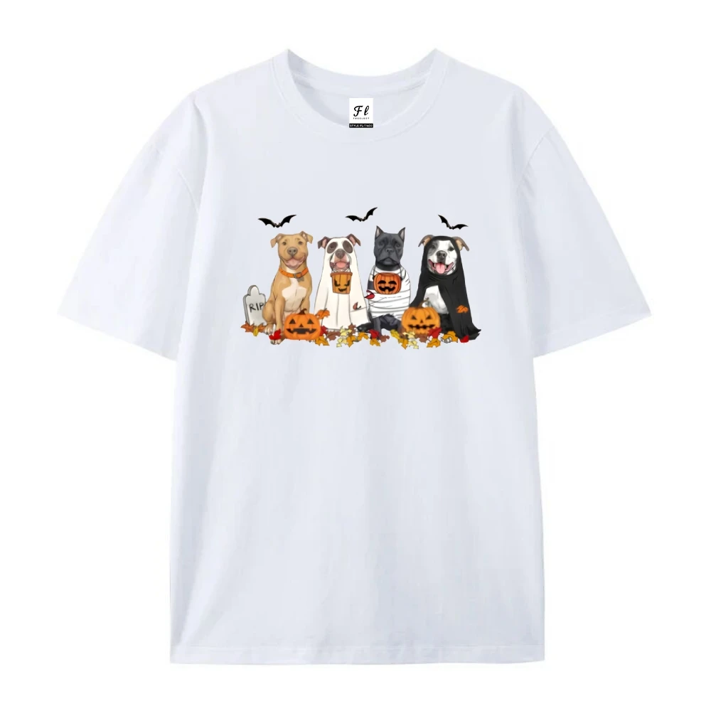 Halloween Honden T-shirt Halloween Thema Top Tee Spookhond Shirt Spookachtige Seizoen Ademende Kleding Leuke Hondenkleding Voor Vrouwen Mannen
