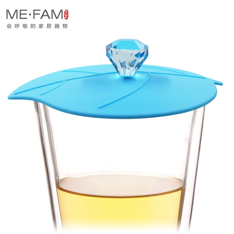 Set of 3 Silicone Butterfly Leaves Cup Lid Acrylic Diamond Hot Tea Mug Cover Seal Dustproof Universal Glass Ceramic Plastic Cups