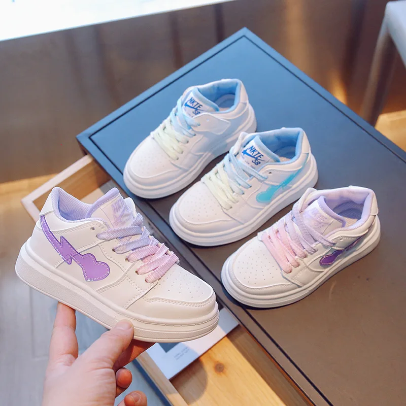 2024 Spring New Small White Shoes Boys Matching Color Casual  Girls Board Shoes Simple Student Shoes