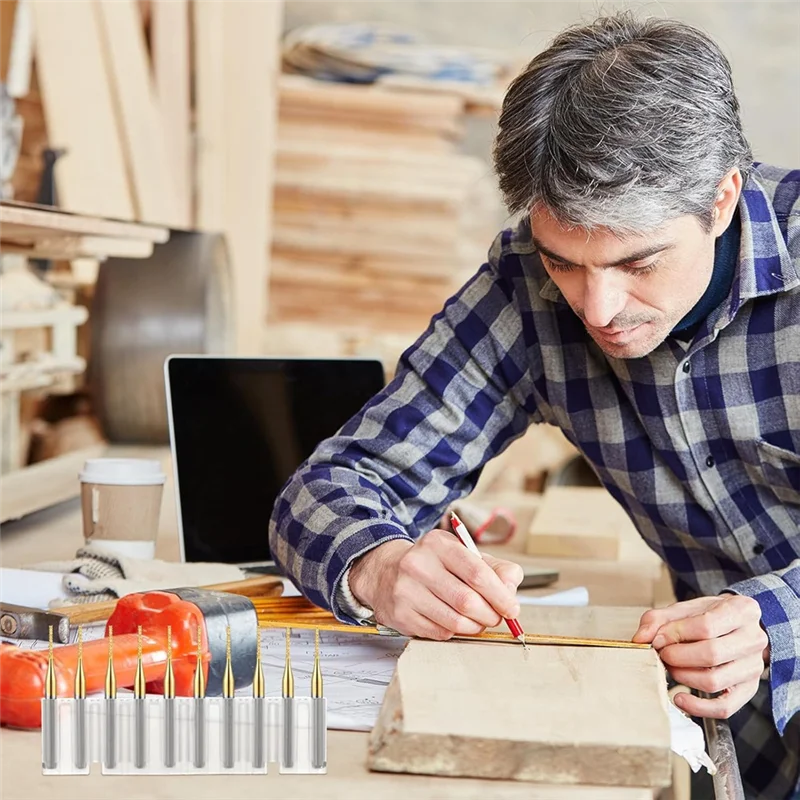 

ABZY-20 Pcs 1/8 Inch 1Mm End Mill Bits Titanium Coat Carbide Engraving Milling Cutter CNC Router Bits For PCB Machine