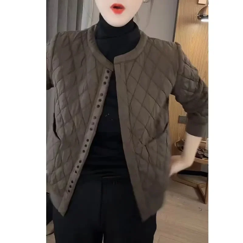 

Lightweight Quilted Cotton Jaet Women's ort Sle Autumn Winter New plus Size Mom Cotton Coat Outerwear Commute Sle