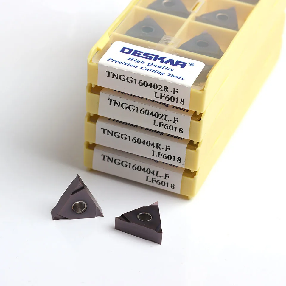 DESKAR TNGG160402 TNGG160404 L-F R-F LF6018 100% Original คาร์ไบด์เครื่องกลึง CNC เครื่องมือตัดเครื่องมือสแตนเลส