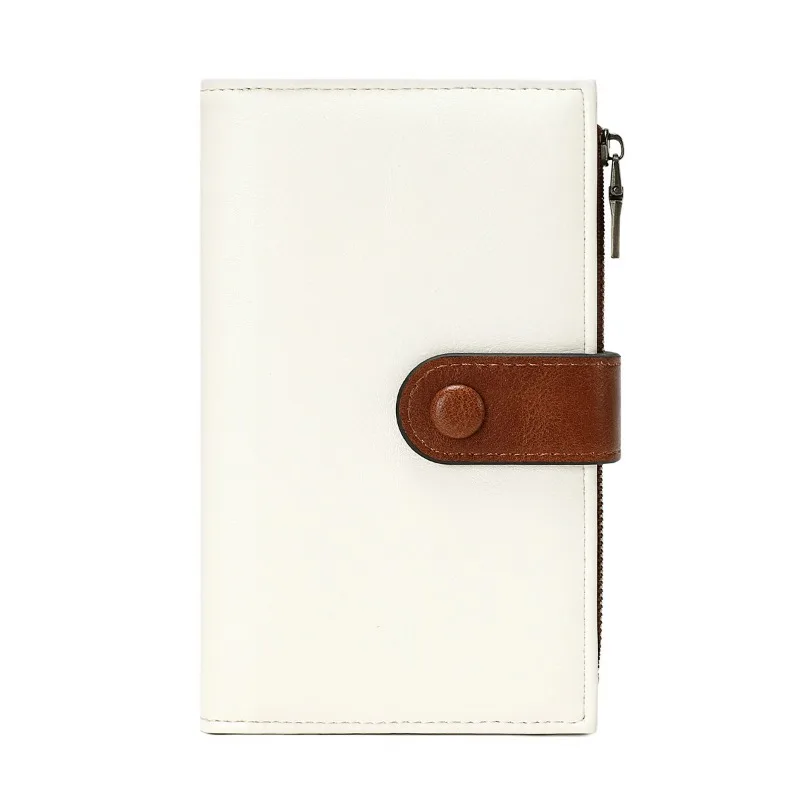 

Женский кошелек RFID, сумка для паспорта в американском стиле ретро, многофункциональная тройная длинная сумка для документов