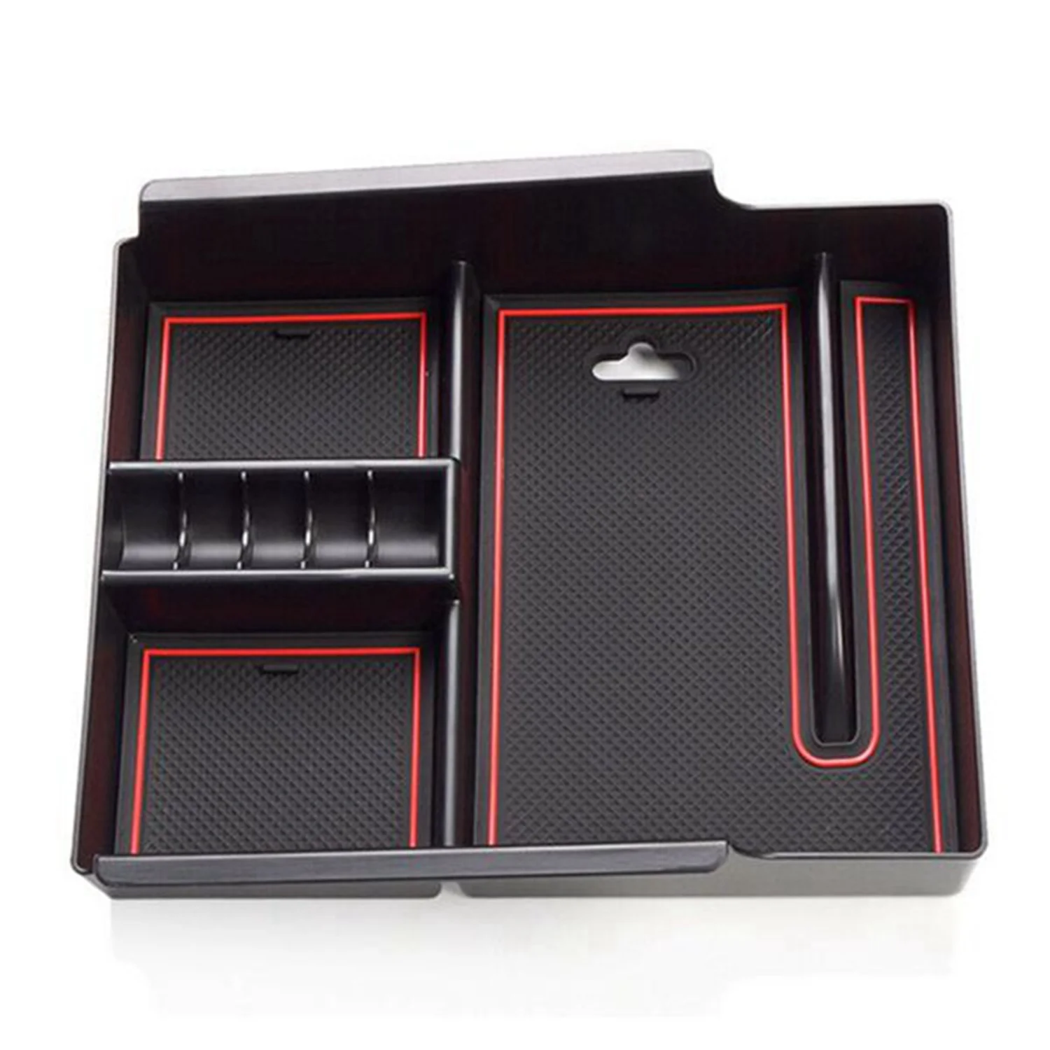 1 Set Armrest Storage Box Cup Holder Tray Pallet Container & 1 Pcs Car Light Car Interior Usb Atmosphere Light