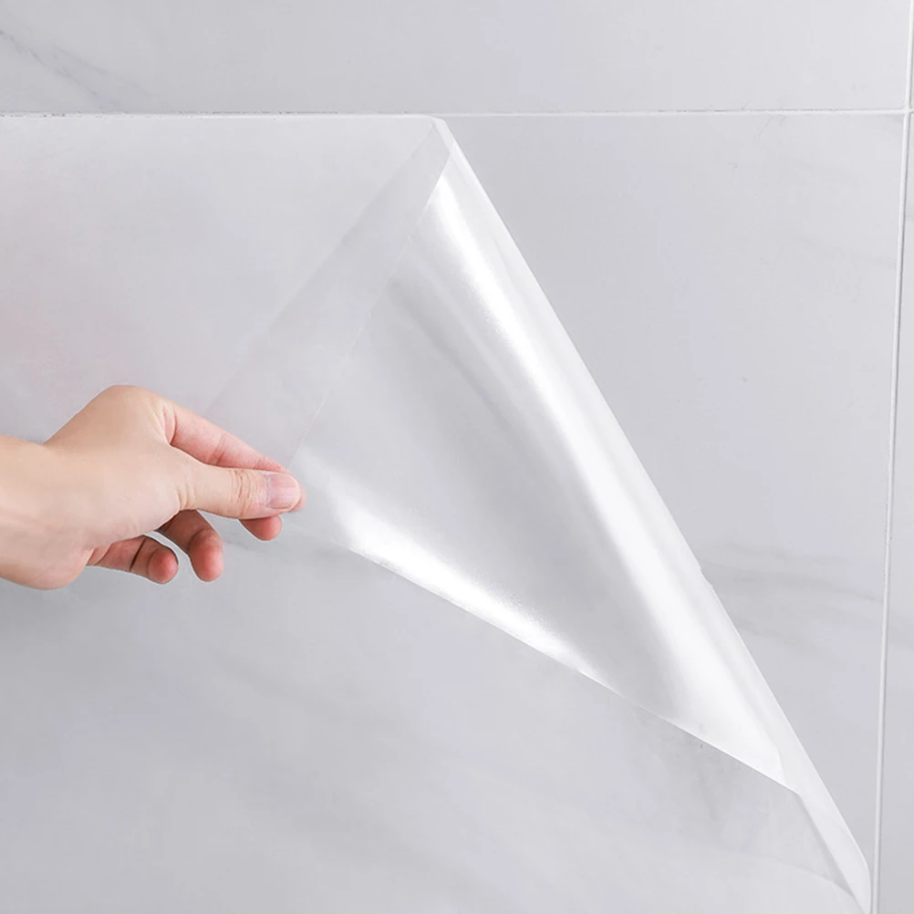 

Oil Proof Wall Stickers Kitchen Backsplash Protector Transparent PET Wallpaper Water Resistant Adhesive Film for Home