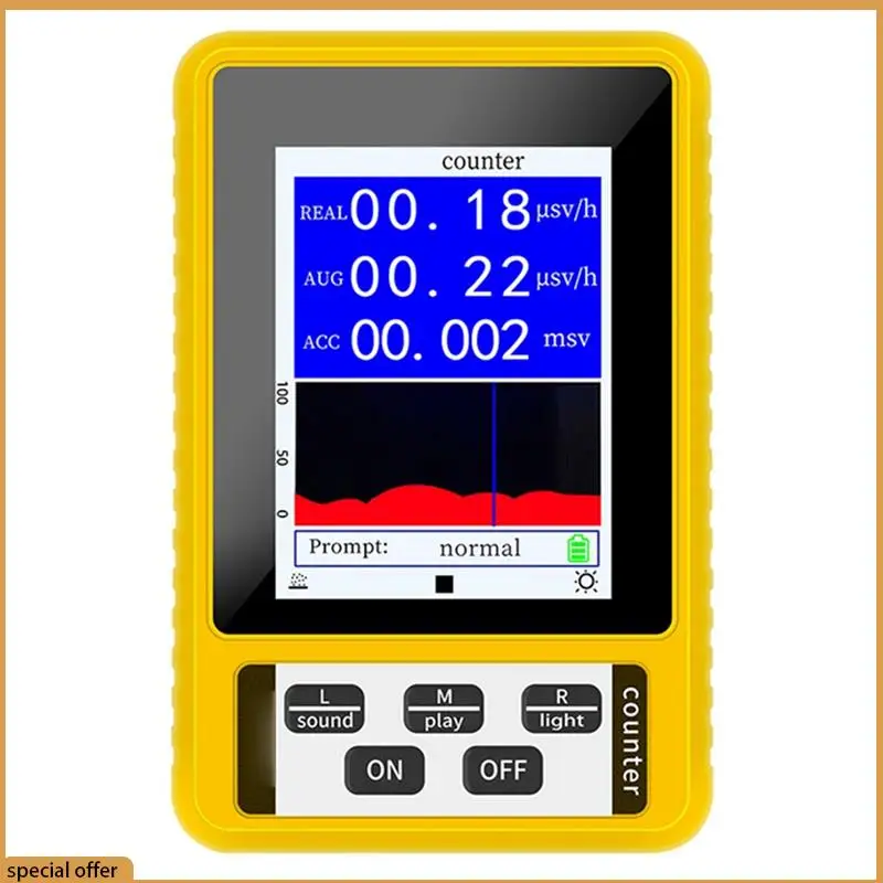 A68Z Geiger Counter With LCD Display Screen Dosimeter Detectors Beta Gamma X-Ray Tester Portable