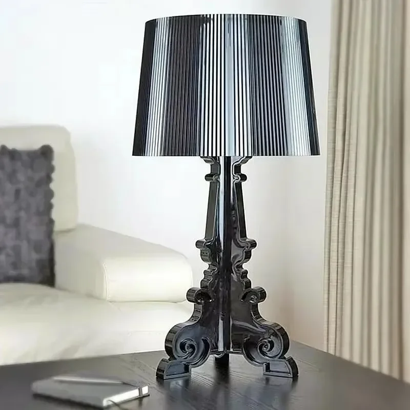 

Modern Creative White Baroque Ghost LED Desk Lamp SimplePersonalized Bedroom Headboard Study Living Room Transparent Floor Light