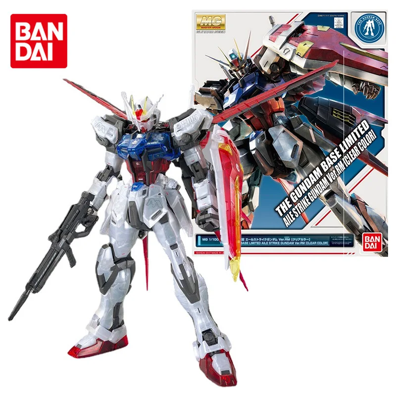 

Bandai Genuine Gundam Model Kit Anime Figure MG 1/100 Aile Strike VerRM Clear Color Anime Gunpla Action Figure Toys for Children