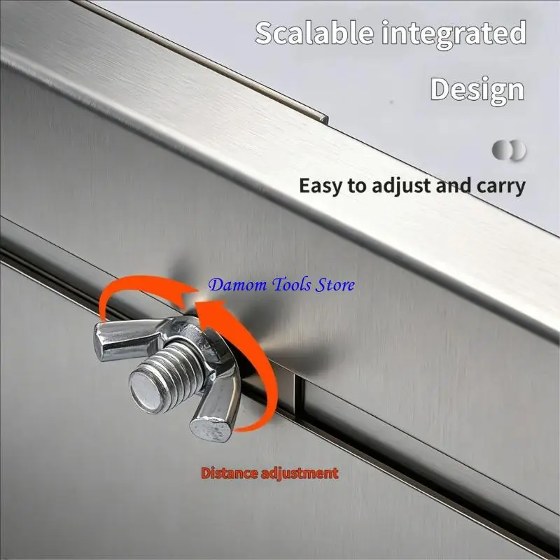 57BE Professional Tile Tool Stainless Steel Notched Trowel Adjustable Width Height