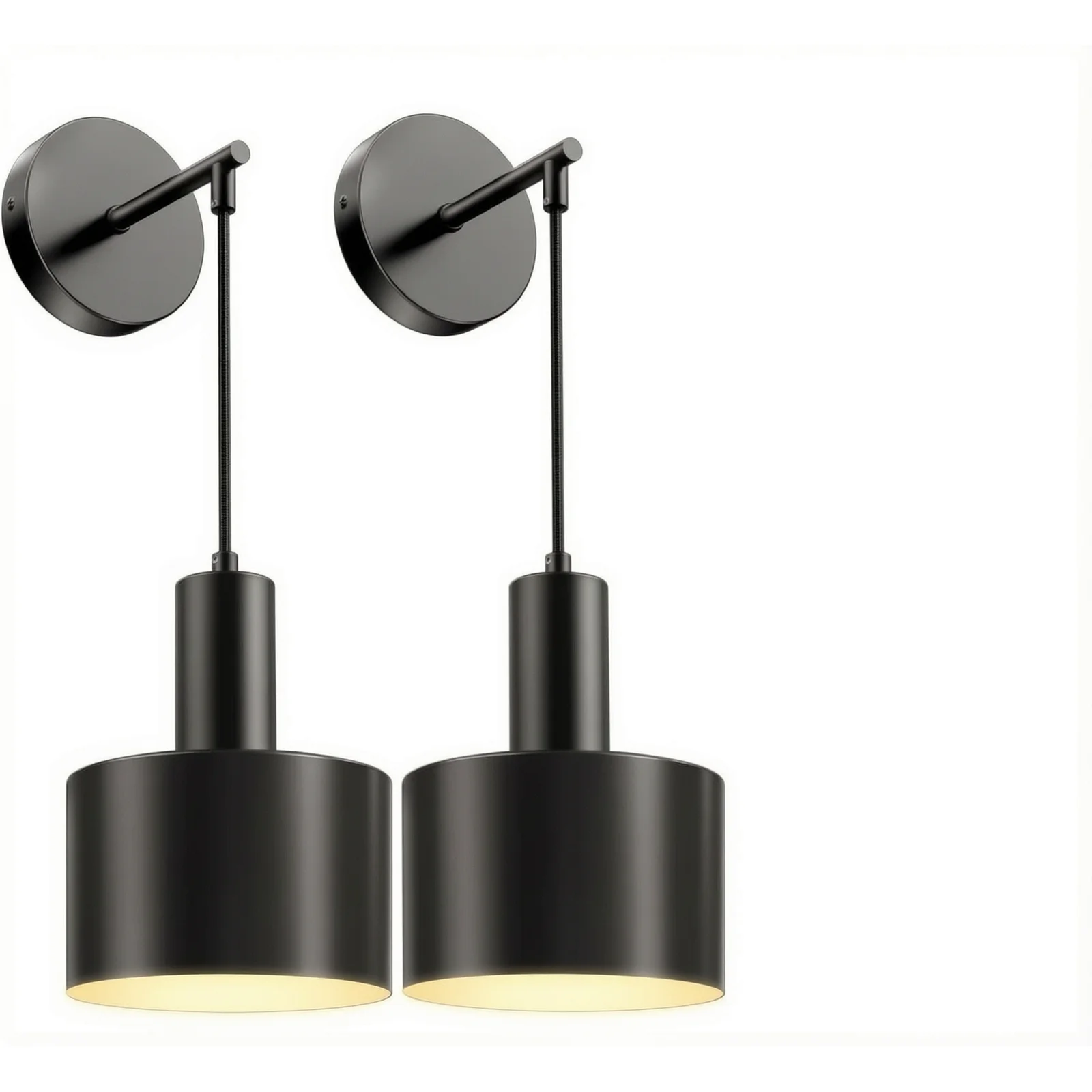 Decor Lighting Solution - Goldene Wandleuchten-Set aus zwei Stück, batteriebetriebene