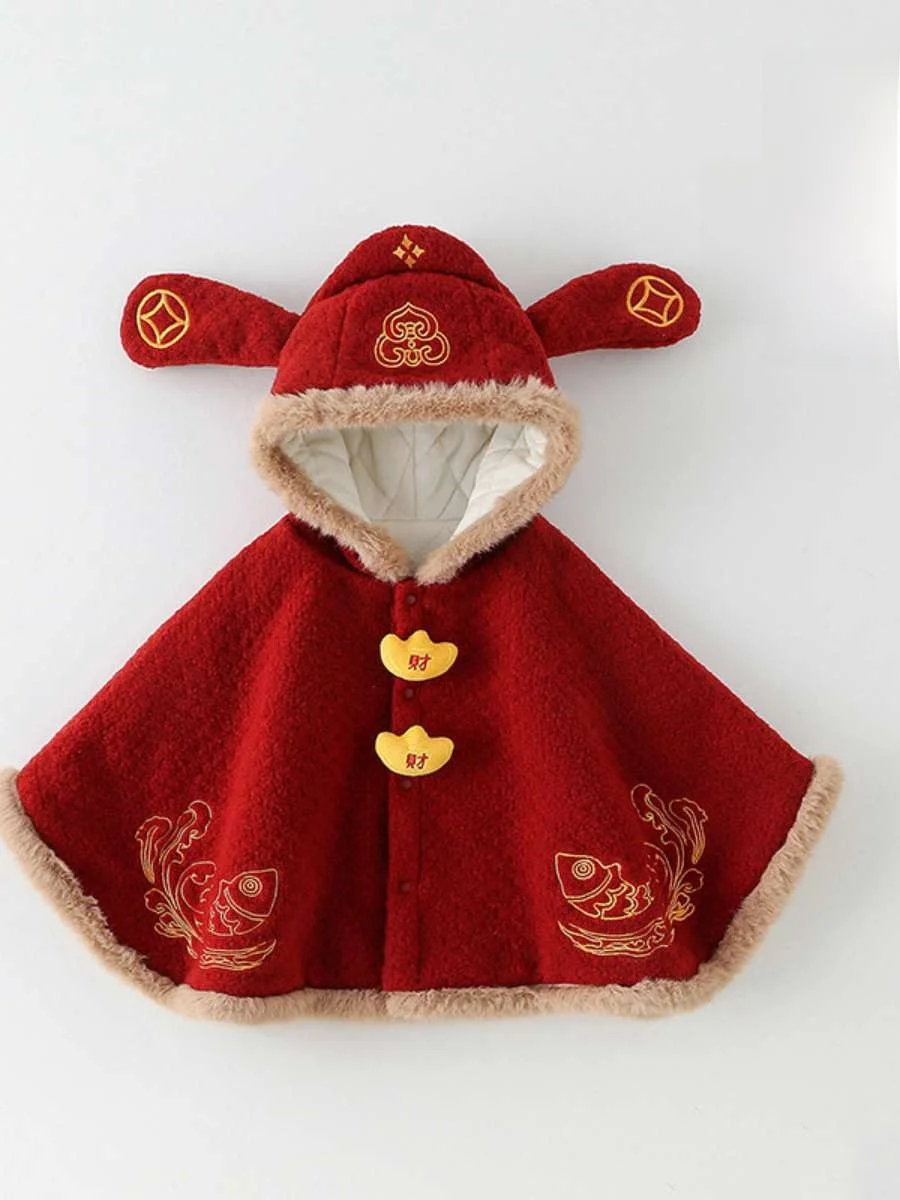 manteau-pour-bebe-double-de-polaire-tenue-mignonne-pour-le-nouvel-an-chale-rouge-de-celebration-vetements-d'hiver-pour-nourrisson-poncho-festif-a-col-montant-pour-prince