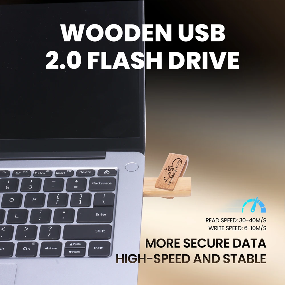 Новый деревянный вращающийся USB-накопитель 128 ГБ с бесплатным индивидуальным логотипом Pendrive 64 ГБ 100% реальная емкость 32 ГБ цветная печатная коробка U-диск 16 ГБ