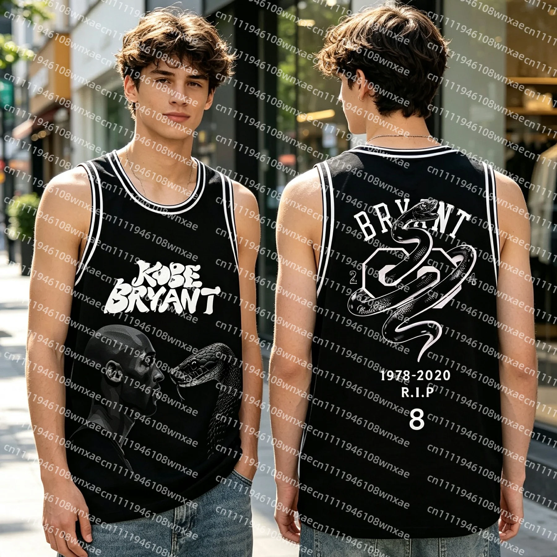 Children's NO.8 Bryant Basketball Quick-drying Vest Parent-child Sleeveless O-neck Basketball Fans' Commemorative Jersey