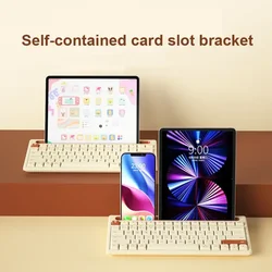 Bluetooth Keyboard 87 Keys Bluetooth Tri Mode Wireless Silent Mini Mute Keyboard For Notebook IPad Laptop Desktop Tablet Compute