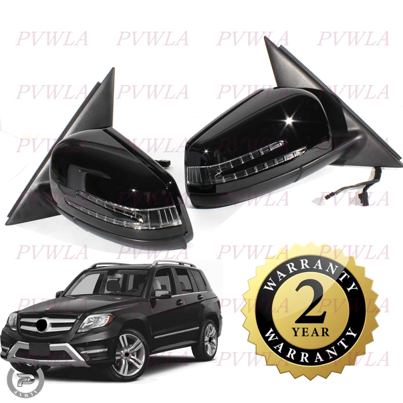 14PIN Black Painted Power Heated Fold Rear Mirror Assembly For Benz GLK 250/280/300/350 X204 2008 2009 2010 2011 2013 2014 2015
