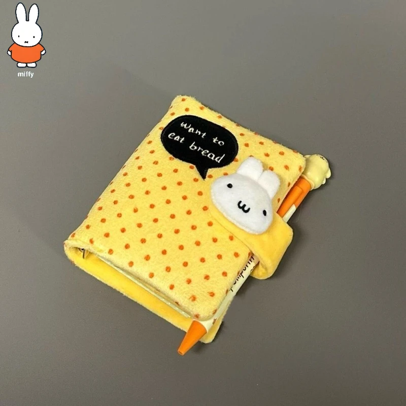 

Кавайный блокнот в форме кролика Миффи с волнистым точечным узором, высококачественная обложка, минималистичный стиль, большой формат.