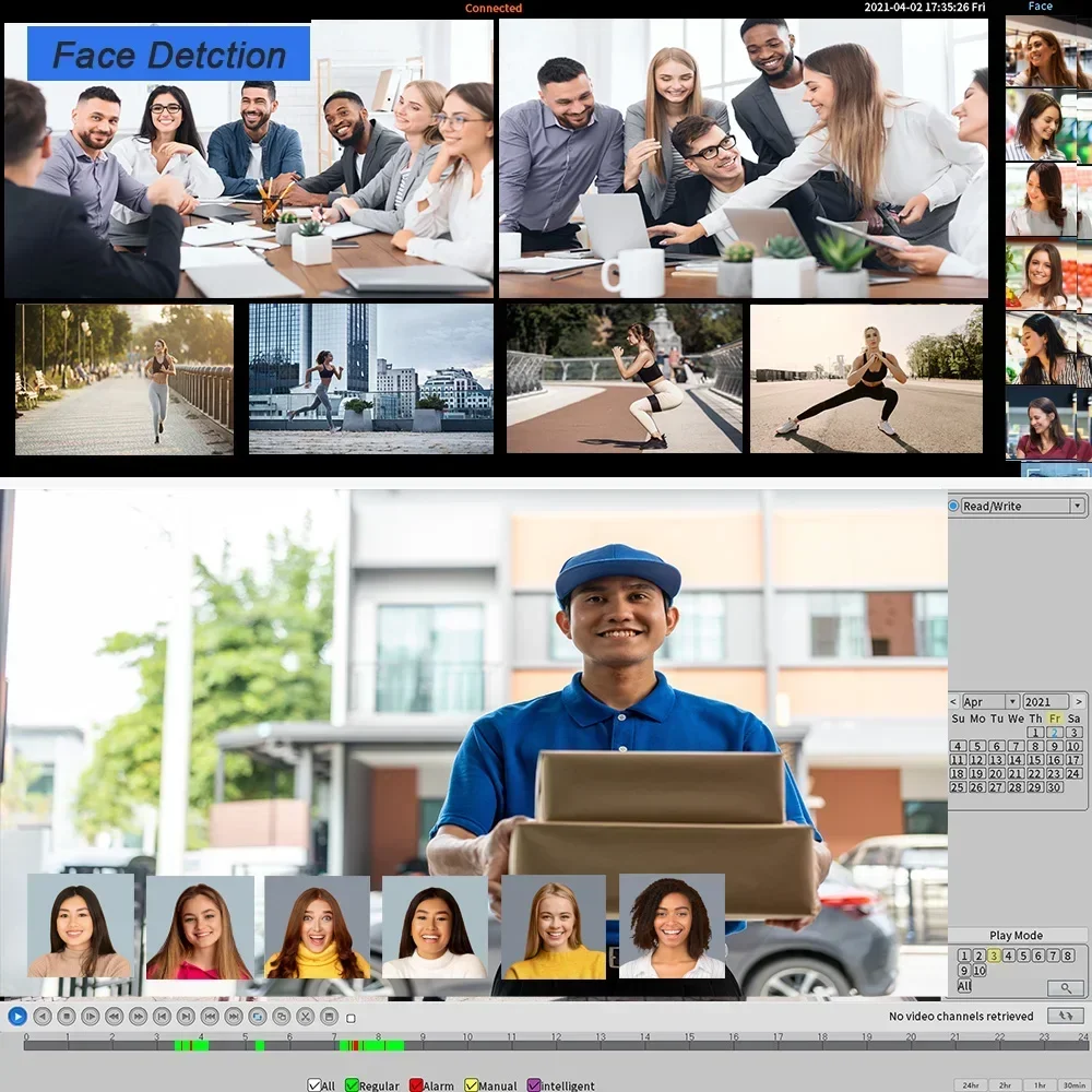 Dvr 6 in 1 16CH 5MP-N Support AHD 5MP IP Camera Face Detection P2P H.265 Video Surveillance Dvr 8 channels Cctv system