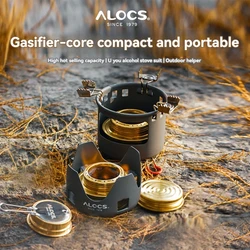 ALOCS Alcohol Stove Outdoor Portable Tea Cooker, Camping Stove, Windproof Outdoor Heating Mini Alcohol Stove