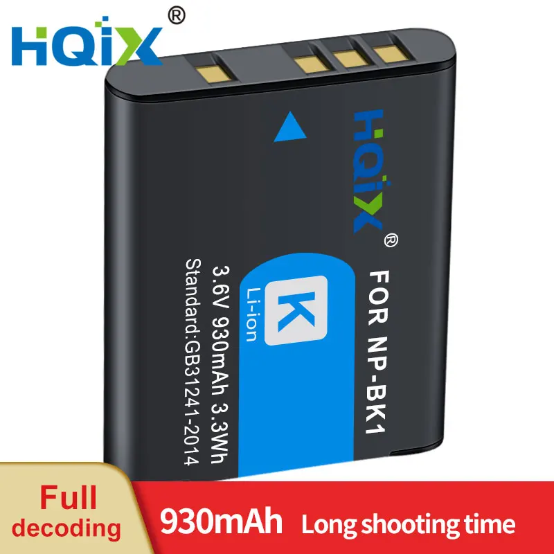 HQIX for Sony DSC-S750 S780 S950 S850 S980 W180 W370 W190 Camera NP-BK1 Charger Battery