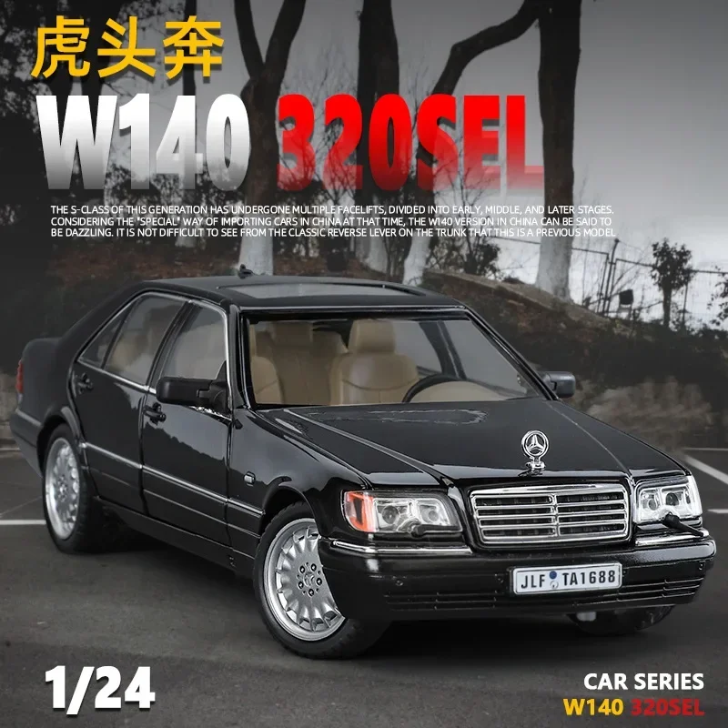 

1:24 Mercedes-Benz W140 320SEL Classic Limousine Alloy Diecast Model Car Sound and Light Collection Hobbies Decorations Present