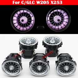 3/64 Colors For Mercedes-Benz C/GLC W205 X253 New EQS Car Led Turbine Ambient Light Air Vent Outlet Nozzle Atmosphere Lamp
