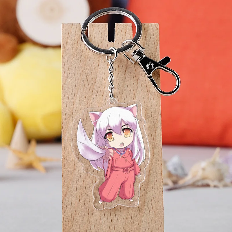 6CM Anime Inuyasha Figure Sesshoumaru Higurashi Kagome Cosplay Kawaii Acrylic Key Chain Cute Bag Keychains Fans Christmas Gifts