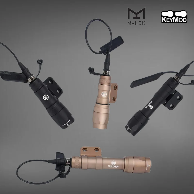 

WADSN M600 M600C M300A Tactical Flashlight With Offset Mount for Mlok Keymod Rail Airsoft Pistol Gun Scout Accessories