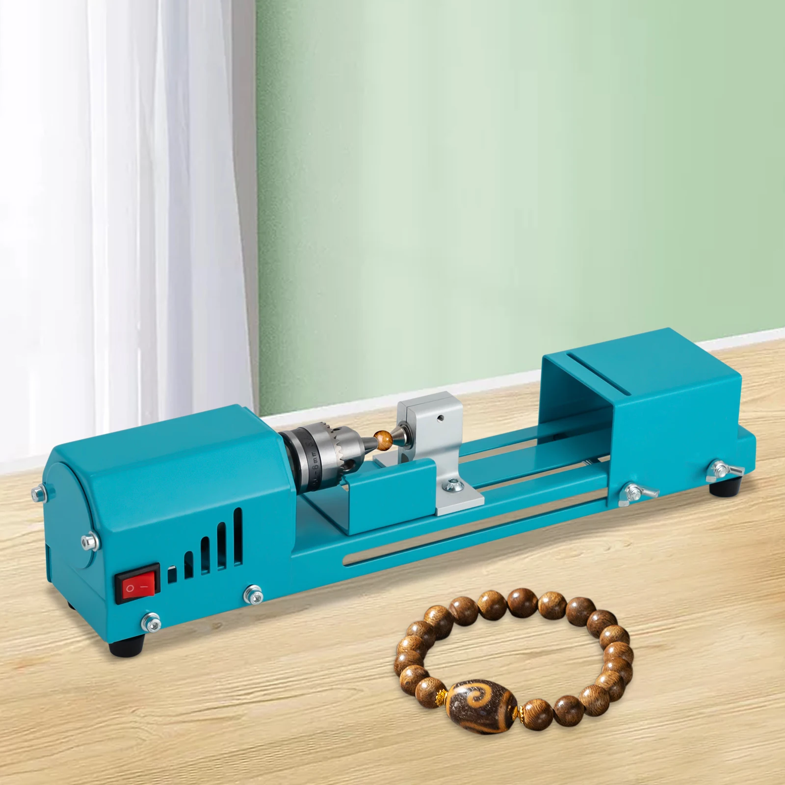

Mini Lathe Machine Rust-Resistant Wood Lathe Milling Machine for Table Space-Saving Mini Wood Lathe for Punching/Engraving
