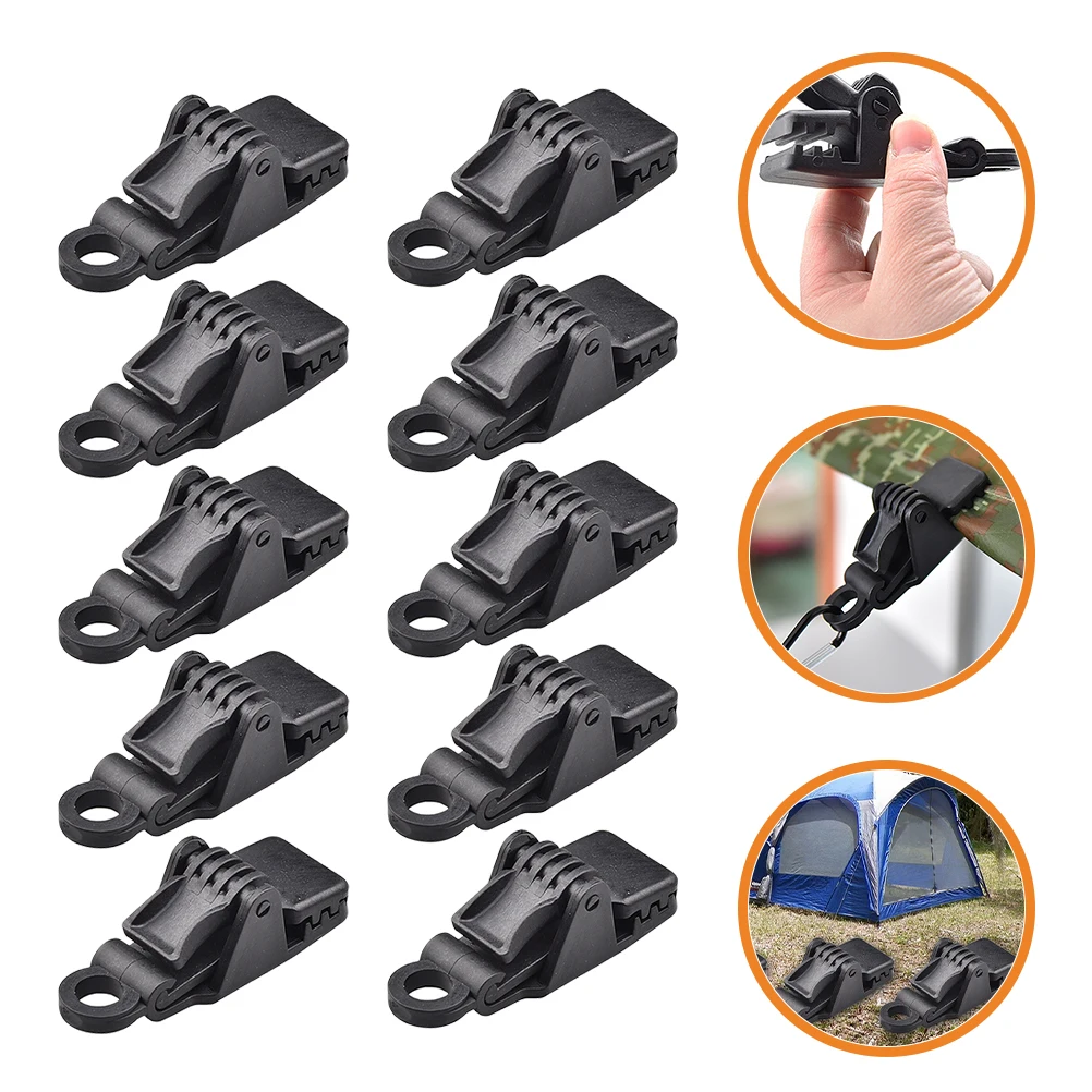 

Outdoor Tarp Clips 10Pcs Waterproof Tent Fixing Clamps Plastic Tent Clip For Secure Camping Setup Equipment