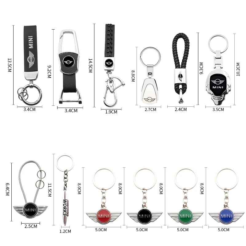 Car Leather Keychain Key Ring Chain Festival Gift Auto Accessories Badge For Mini Cooper One JCW F54 F55 F57 F60 Coupe R50 R56 R