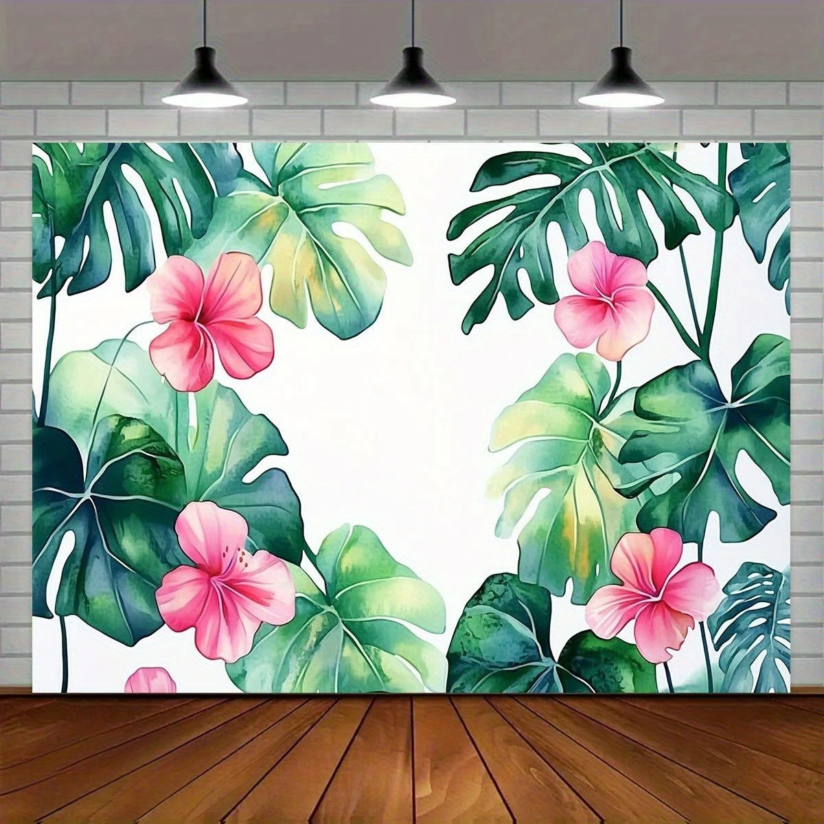 

1 шт. гобелен с узором тропического гибискуса и пальмового листа, полиэфирная ткань, можно стирать в машине, подходит для спальни и гостиной.