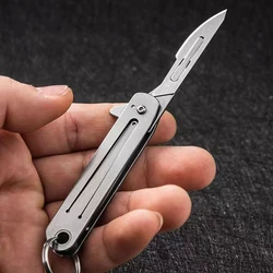 Surgical Knife with 10pcs Blades Stainless Steel Medical EDC Camping Replaceable Blade, Portable Surgical Knife Comes Dropship