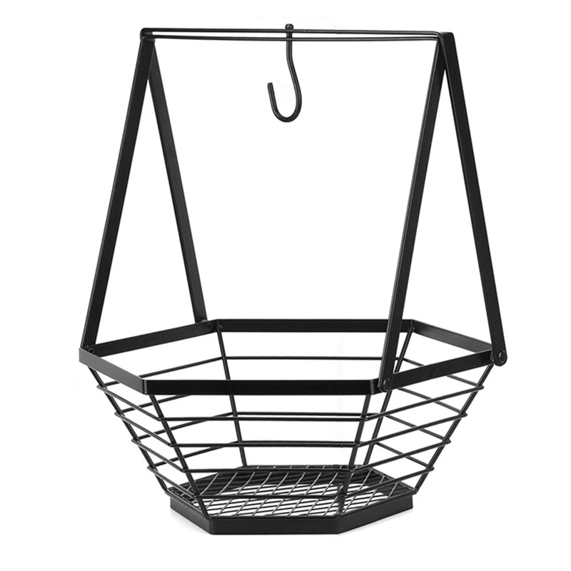 

Hex Fruit Basket Iron Vegetable Basket Banana Hanger Bread Snack Fruit Basket Kitchen Supplies Storage Basket