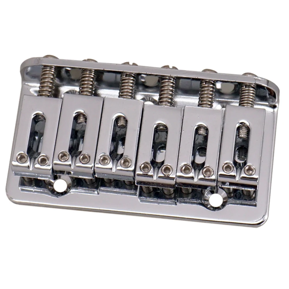Guitar Flat String Code Fixed Bridge 6 String Metal Fixed Hardtail Saddle Bridge Top Load Guitar Tailpiece Saddle