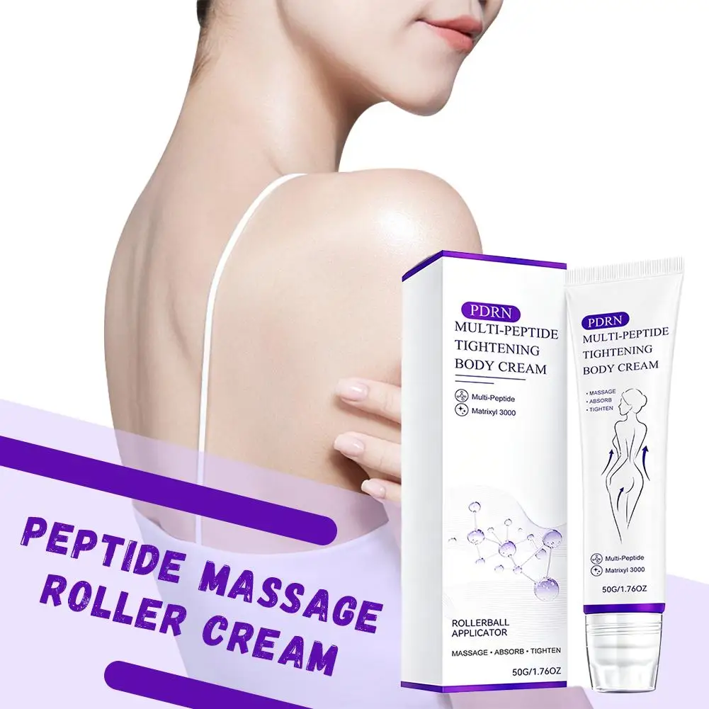 PDRN Multi-Peptide Body Cream with Matrixyl 3000, Tightening & Firming Massage Rollerball, Anti-Aging Moisturizer for All Skin