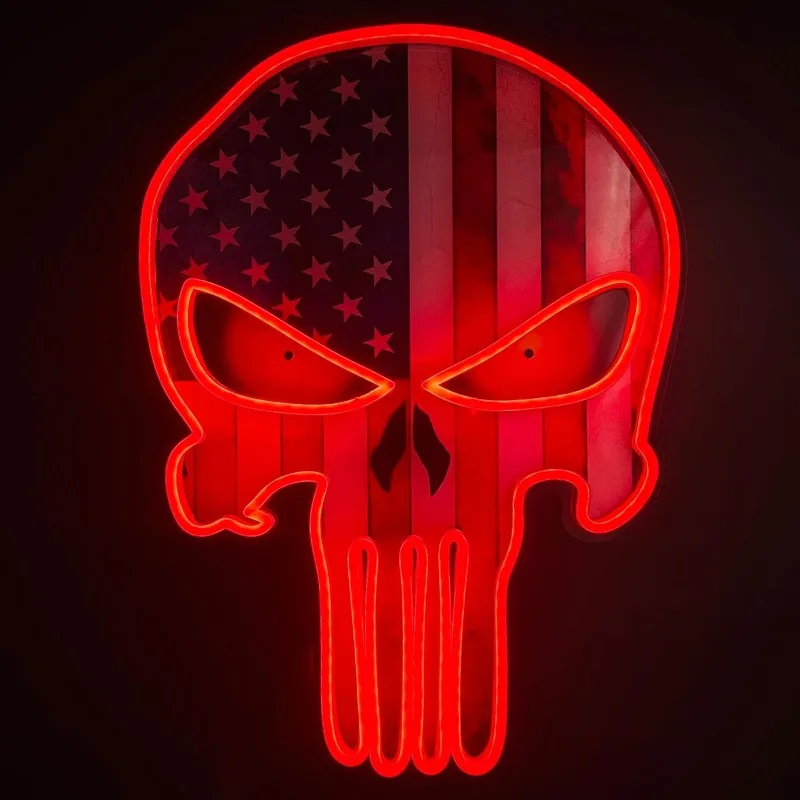 

Anime Neon Sign Skull Neon Signs for Wall Decor USB 5V Powered LED Lights Signs for for Bedroom Gamer Room ManCave Neon Lights f