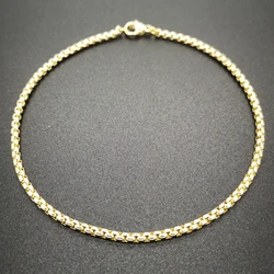 Ankel Bracelets 18K Gold Solid Stainless Steel Anklets For Women Barefoot Sandals ROLO Chain 9/10/11 Inches Waterproof Jewelry