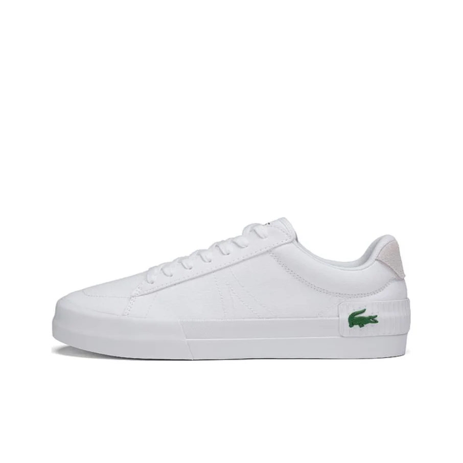 POIZON LACOSTE Tênis de skate de cano baixo masculino branco