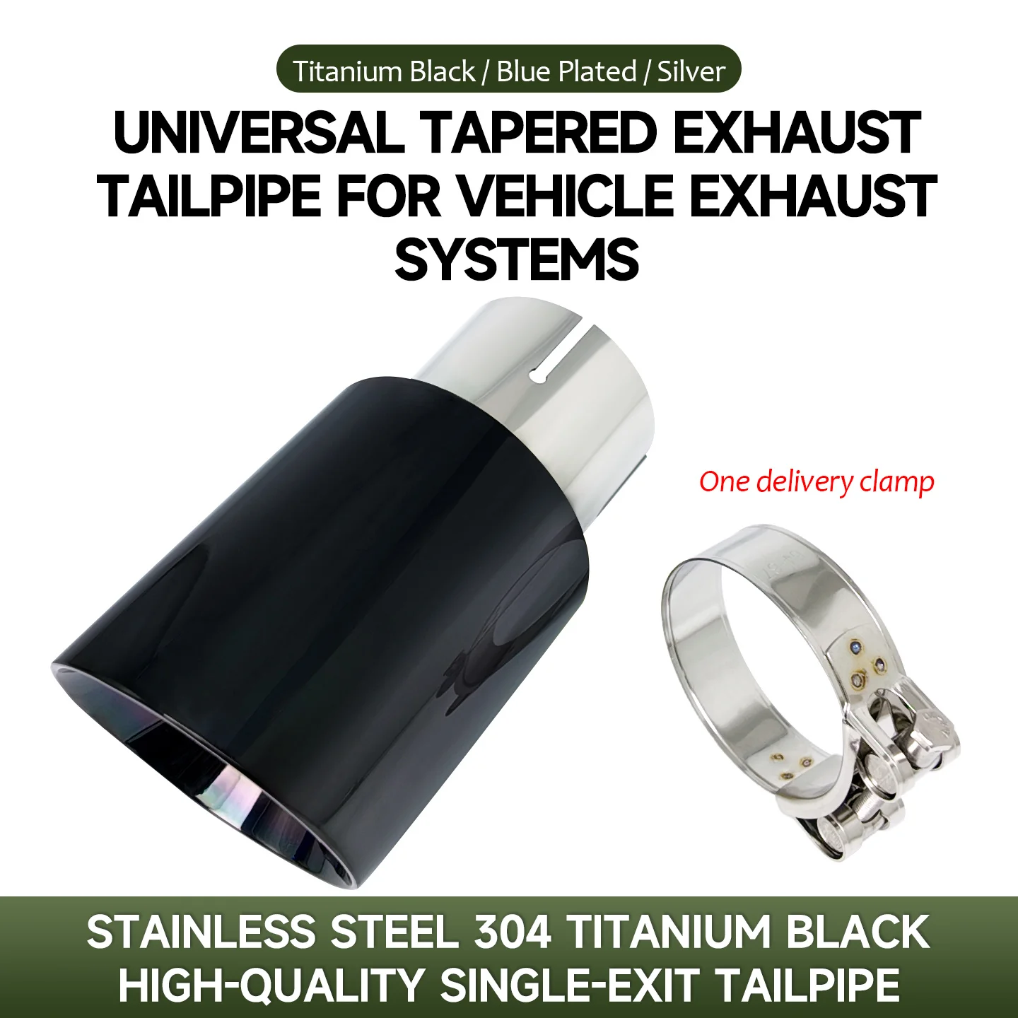 

Upgrade of car exhaust pipe to stainless steel 304 titanium black tailpipe with 89, 101 and 114mm tail ends.