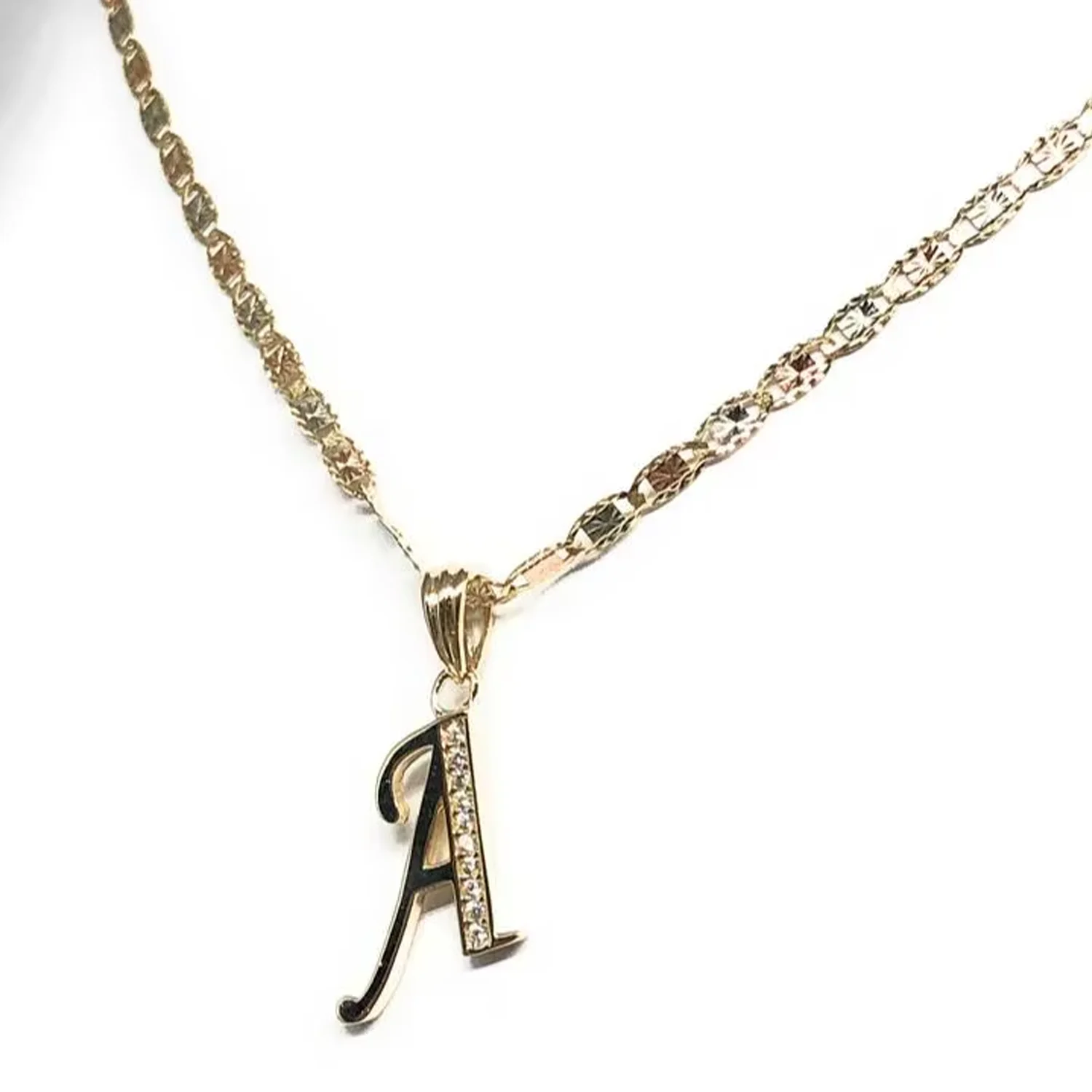 

Zciti 18k Gold-Plated Custom Letter Necklace Inlaid With Diamonds Light Luxury Style Men And Women Jewelry With Chain Options
