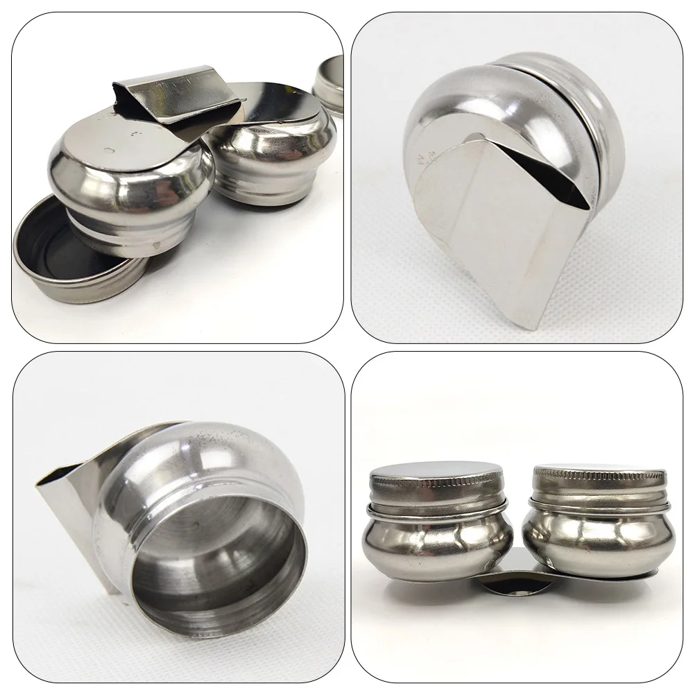 

2pcs Stainless Steel Paint Pots Outdoor Painting Turpentine Dipping Jar For Oil Watercolor Gouache Color Mixing Pot