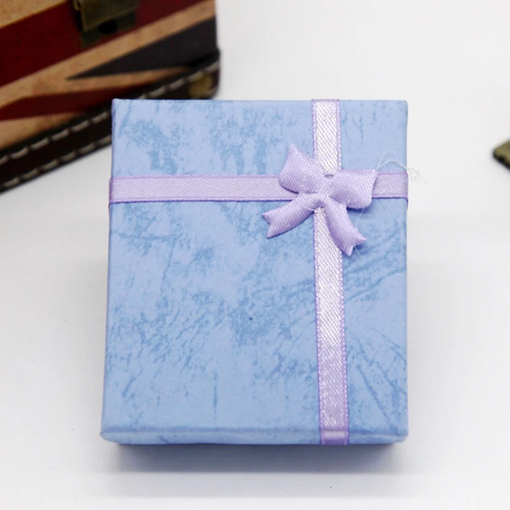 

12Pcs Exquisite Jewelry Box Gift Holder Bow Embellishment Suitable Necklaces Bracelets Earrings Red