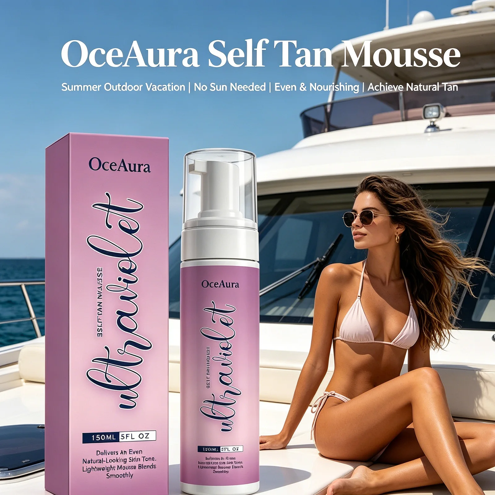 Body Self Tanning Mousse Sunless Tanning Lasting Skin Tone Repair Sunburn Sun Protection Bronzer Dark Wheat Body Self Tan Cream